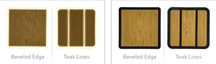 A side-by-side comparison of the different finishes available with SeaDek marine flooring
